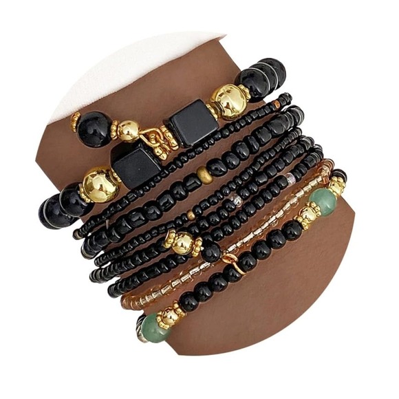 Fashion Jewelry Jewelry - NEW Fashion Jewelry Beaded Bracelet Set Back Boho Stackable Layered